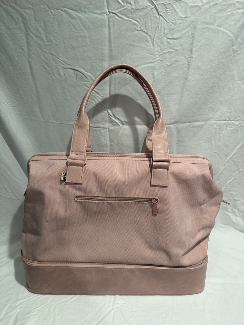 BEIS Pink Travel Tote Bag with Bottom Compartment